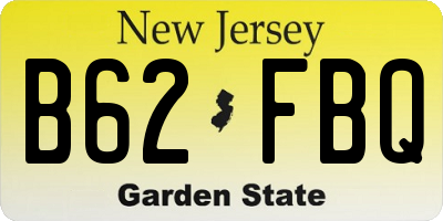 NJ license plate B62FBQ