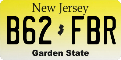 NJ license plate B62FBR