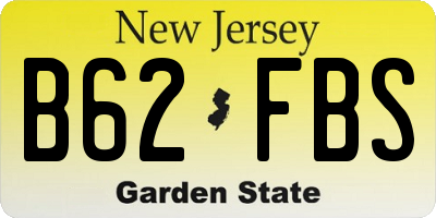 NJ license plate B62FBS