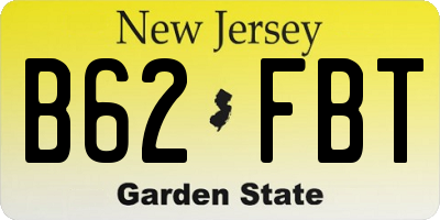 NJ license plate B62FBT