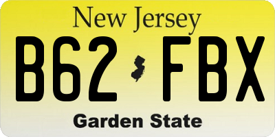 NJ license plate B62FBX