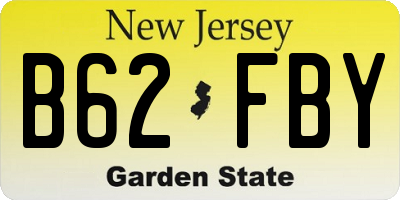 NJ license plate B62FBY