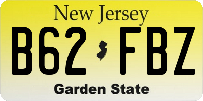 NJ license plate B62FBZ