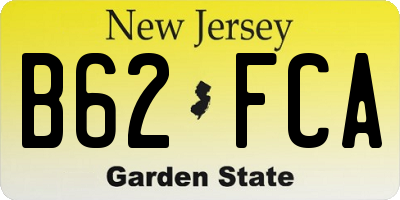 NJ license plate B62FCA