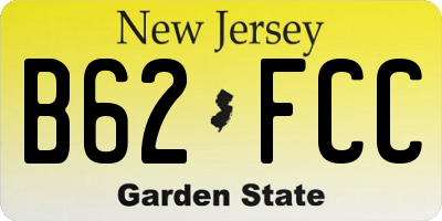 NJ license plate B62FCC