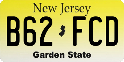 NJ license plate B62FCD