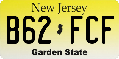 NJ license plate B62FCF