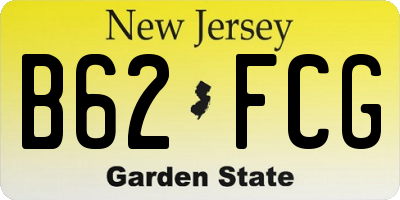 NJ license plate B62FCG
