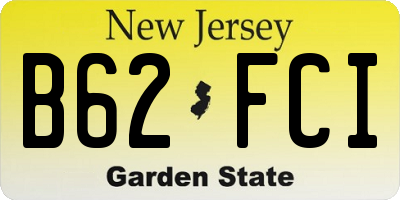 NJ license plate B62FCI