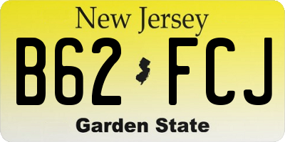 NJ license plate B62FCJ