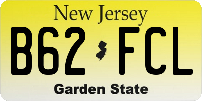NJ license plate B62FCL
