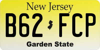 NJ license plate B62FCP