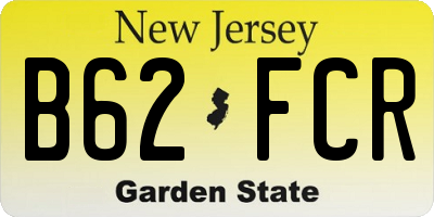 NJ license plate B62FCR