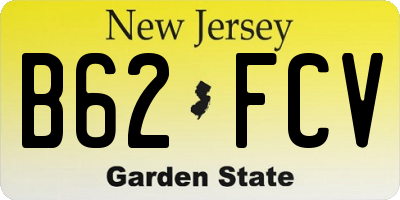 NJ license plate B62FCV