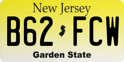 NJ license plate B62FCW