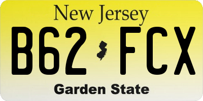 NJ license plate B62FCX