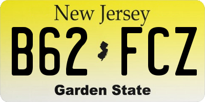 NJ license plate B62FCZ