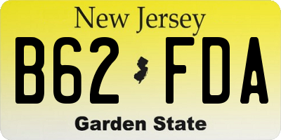 NJ license plate B62FDA