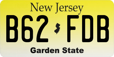 NJ license plate B62FDB