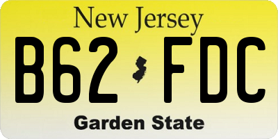 NJ license plate B62FDC