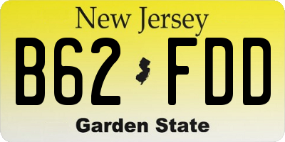 NJ license plate B62FDD