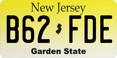 NJ license plate B62FDE