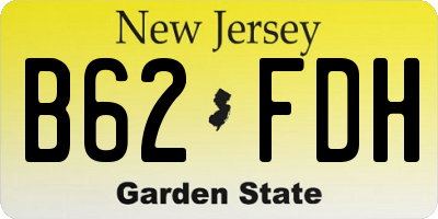 NJ license plate B62FDH