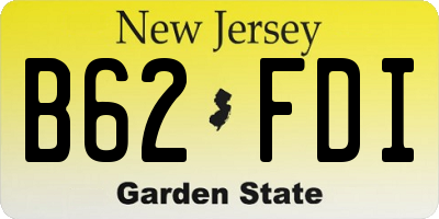 NJ license plate B62FDI