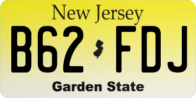 NJ license plate B62FDJ