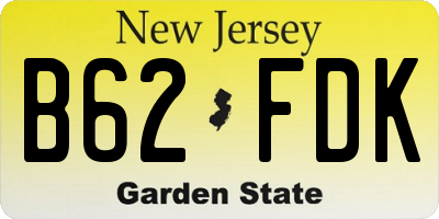 NJ license plate B62FDK