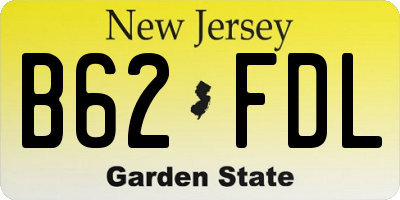 NJ license plate B62FDL