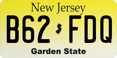 NJ license plate B62FDQ