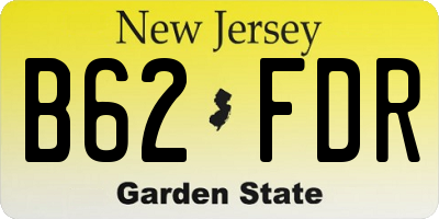 NJ license plate B62FDR