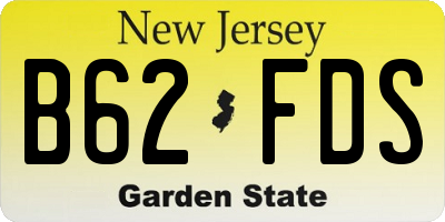 NJ license plate B62FDS