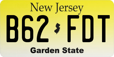 NJ license plate B62FDT