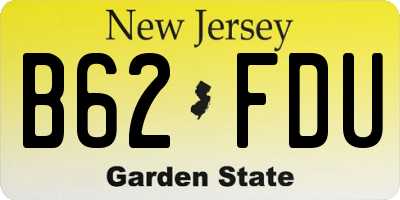 NJ license plate B62FDU