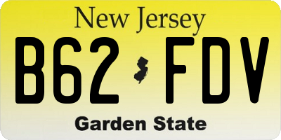 NJ license plate B62FDV