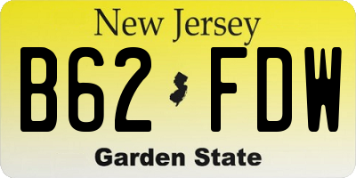 NJ license plate B62FDW