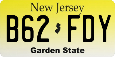 NJ license plate B62FDY