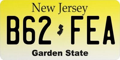 NJ license plate B62FEA