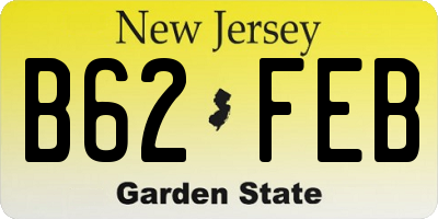 NJ license plate B62FEB