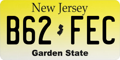 NJ license plate B62FEC
