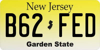NJ license plate B62FED