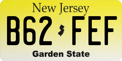 NJ license plate B62FEF
