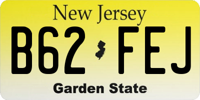 NJ license plate B62FEJ