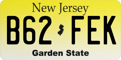 NJ license plate B62FEK
