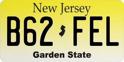 NJ license plate B62FEL
