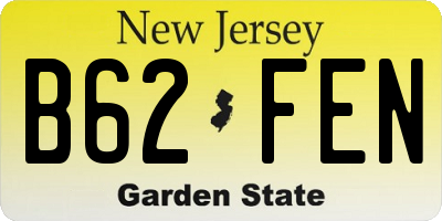 NJ license plate B62FEN