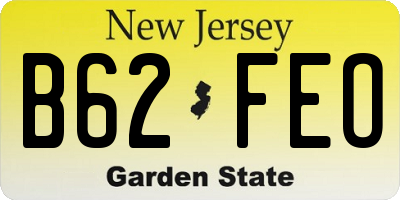 NJ license plate B62FEO