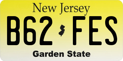 NJ license plate B62FES
